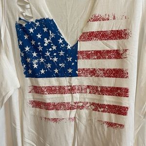 Womens Patriotic Destroyed Tank